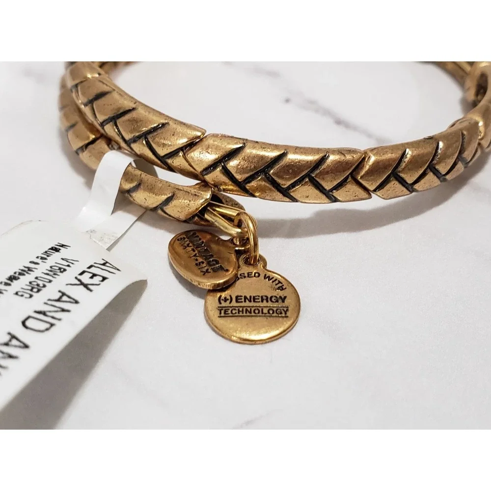 NEW Alex and Ani Bracelet NATURES WEAVE WRAP GOLD braided bracelet